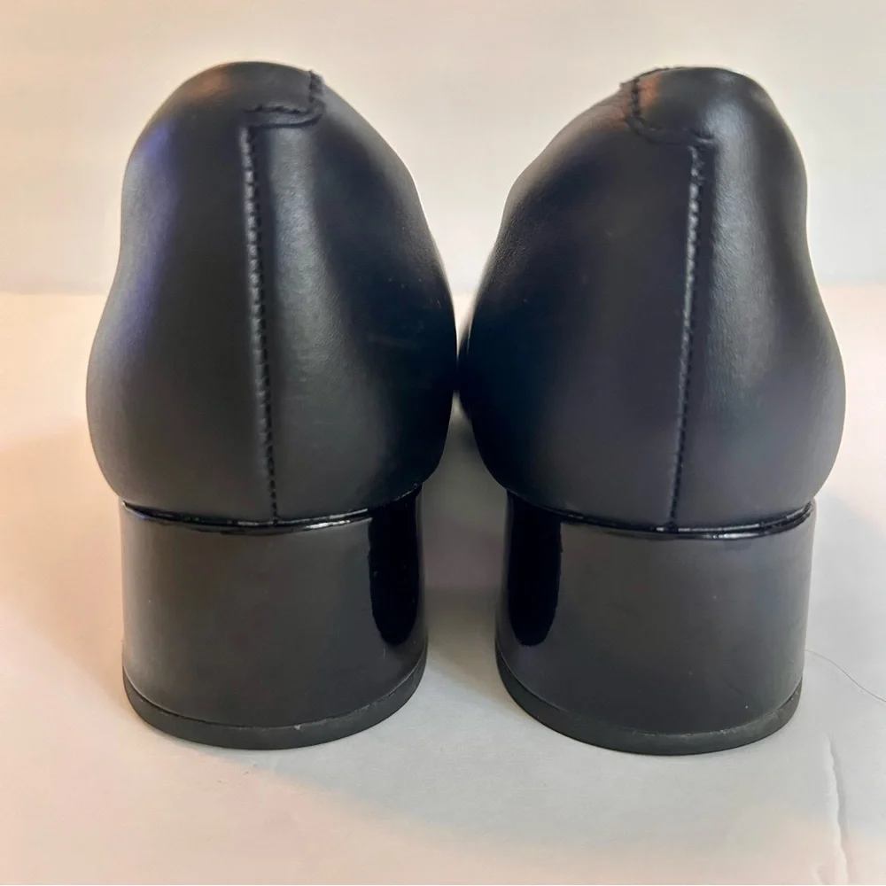Clarks Collection Ultimate Comfort Black Block Heels Patent Toe 7.5M Marilyn